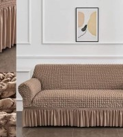 2+2+1 Milk coffe eColor Sofa Cover for Your Home!