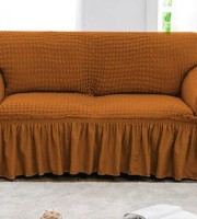 2+2+1 Golden Color Sofa Cover for Your Home!