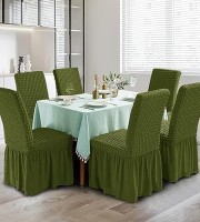 6 Pcs Olive Color Chair Cover